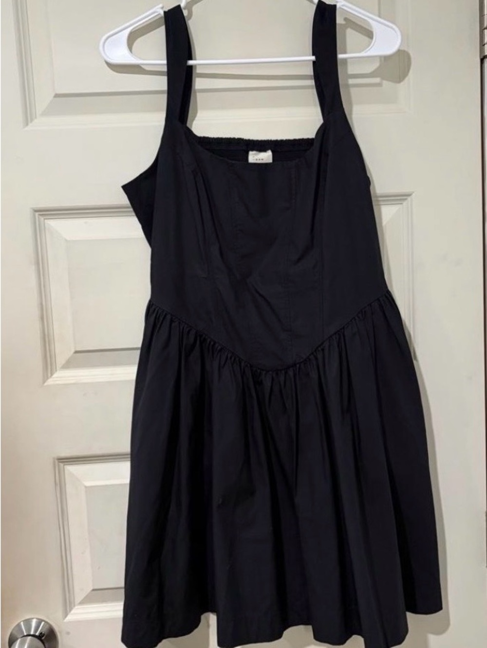 a new day Black Sleeveless Mini Dress with Gathered Waist